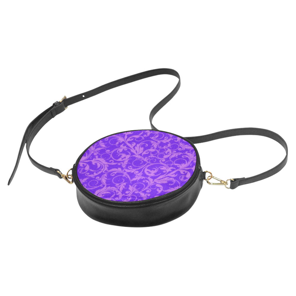 Vintage Swirls Amethyst Ultraviolet Purple Round Sling Bag (Model 1647)