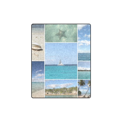 Isla Saona Caribbean Photo Collage Blanket 40"x50"