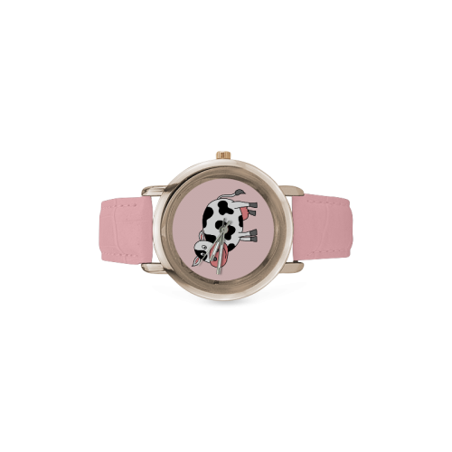 Moo Cow Women's Rose Gold Leather Strap Watch(Model 201)
