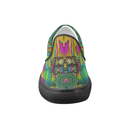 Troll In the Rainbows looking good Men's Unusual Slip-on Canvas Shoes (Model 019)