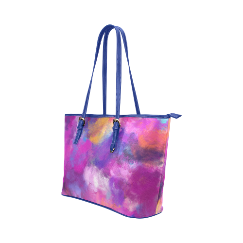 Color Storm Oil Painting Leather Tote Bag/Small (Model 1651)