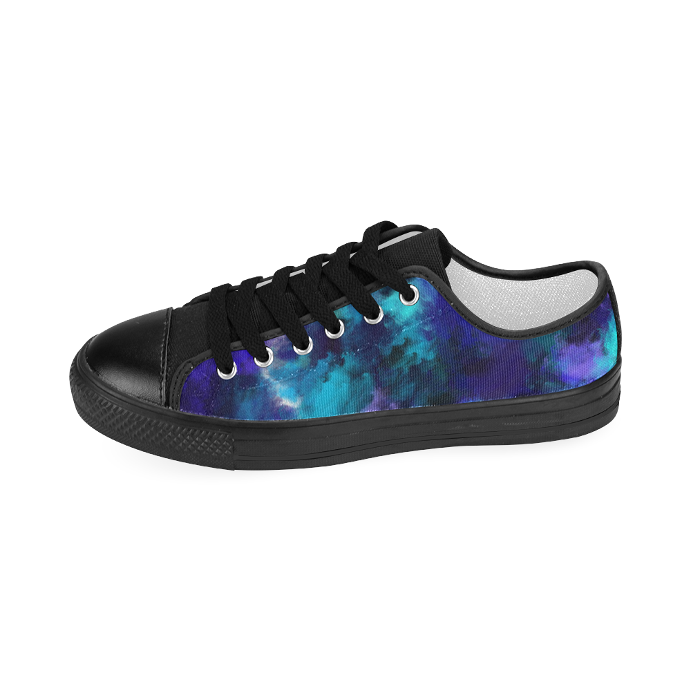 Midnight Storm Oil Painting Women's Classic Canvas Shoes (Model 018)