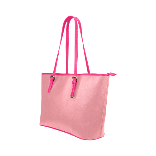 Flamingo Pink Leather Tote Bag/Large (Model 1651)
