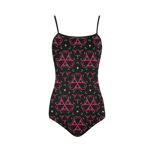 funny doodle pattern 03B Strap Swimsuit ( Model S05)