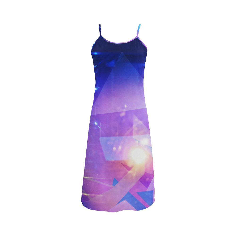 Purple Abstract Triangles Alcestis Slip Dress (Model D05)