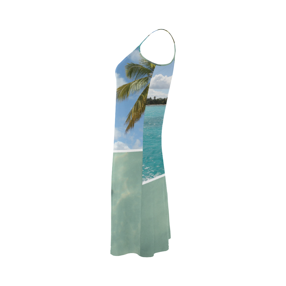 Caribbean Collage Alcestis Slip Dress (Model D05)