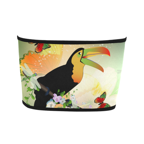 Funny toucan with flowers Bandeau Top