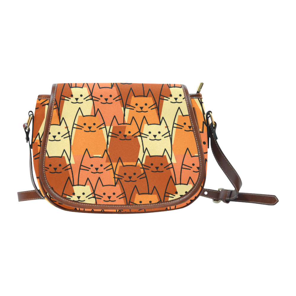 Cute Cats Saddle Bag/Large (Model 1649)