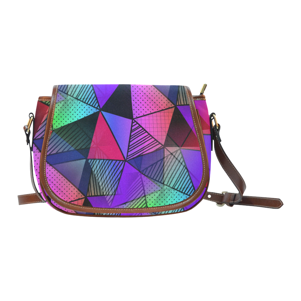 Modern Triangles Saddle Bag/Large (Model 1649)