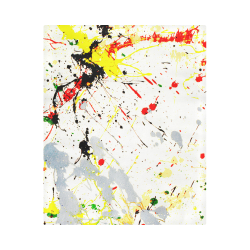 Yellow & Black Paint Splatter Duvet Cover 86"x70" ( All-over-print)