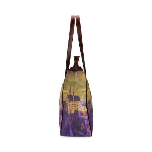Yellow Purple Neuschwanstein Castle Classic Tote Bag (Model 1644)