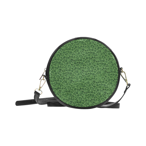 Vintage Flowers Ivy Green Round Sling Bag (Model 1647)