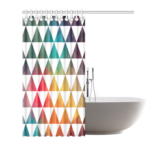 Colorful Triangles Pattern Shower Curtain 72"x72"