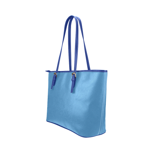 Azure Blue Leather Tote Bag/Large (Model 1651)