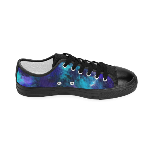Midnight Storm Oil Painting Women's Classic Canvas Shoes (Model 018)
