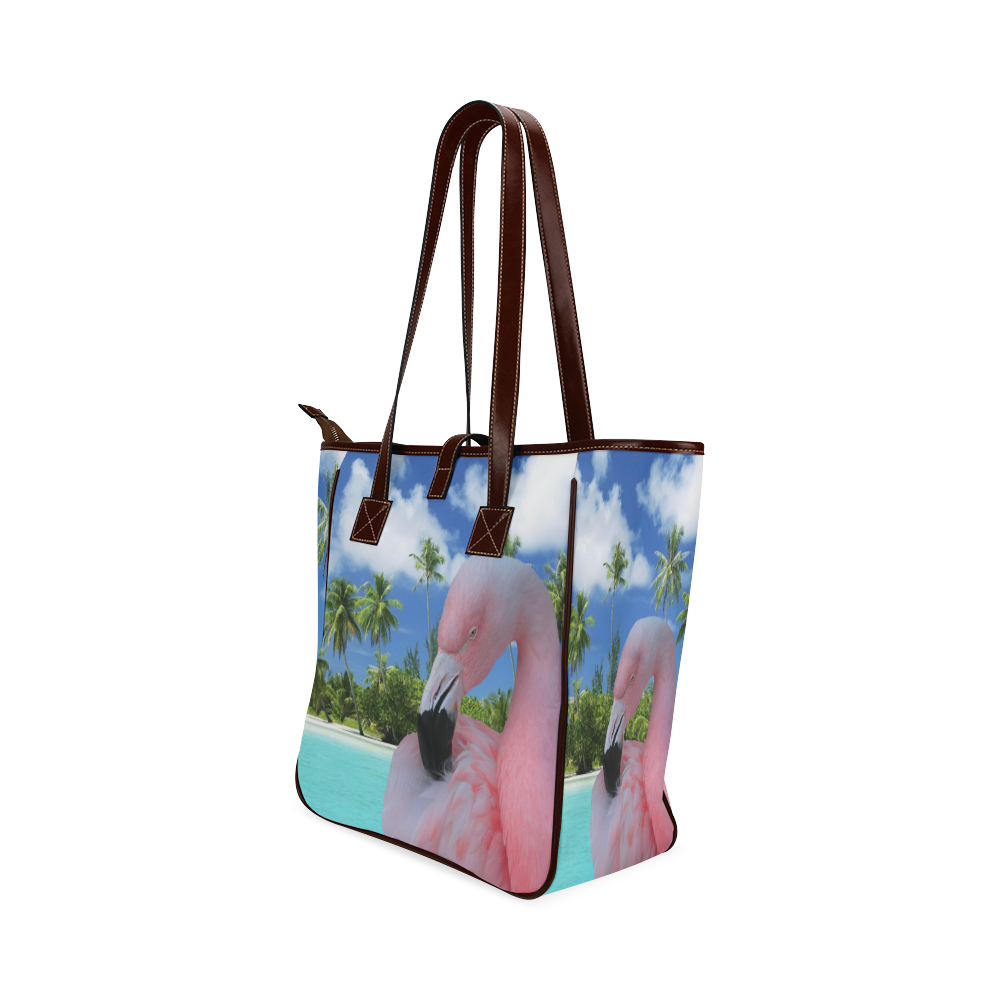 Flamingo and Beach Classic Tote Bag (Model 1644)