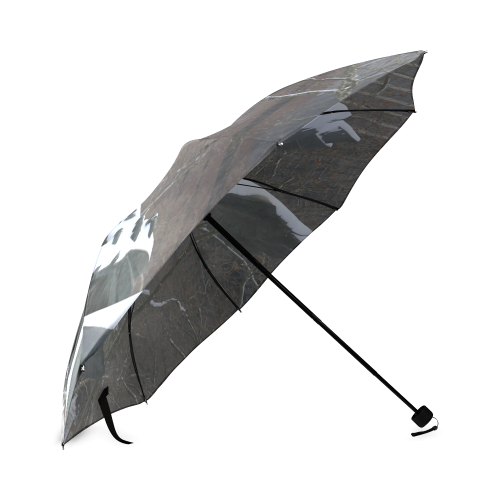 NYC Snowy Winter Eagle Statue Foldable Umbrella (Model U01)