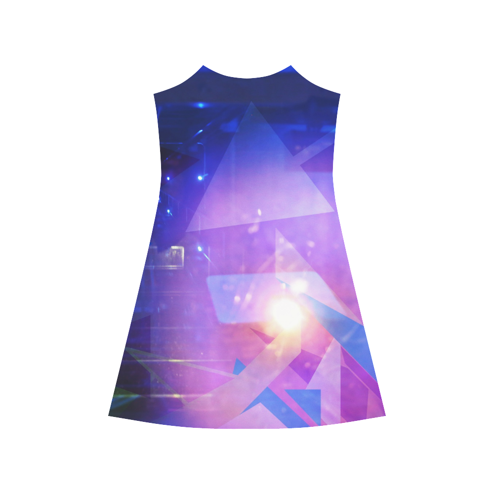 Purple Abstract Triangles Alcestis Slip Dress (Model D05)