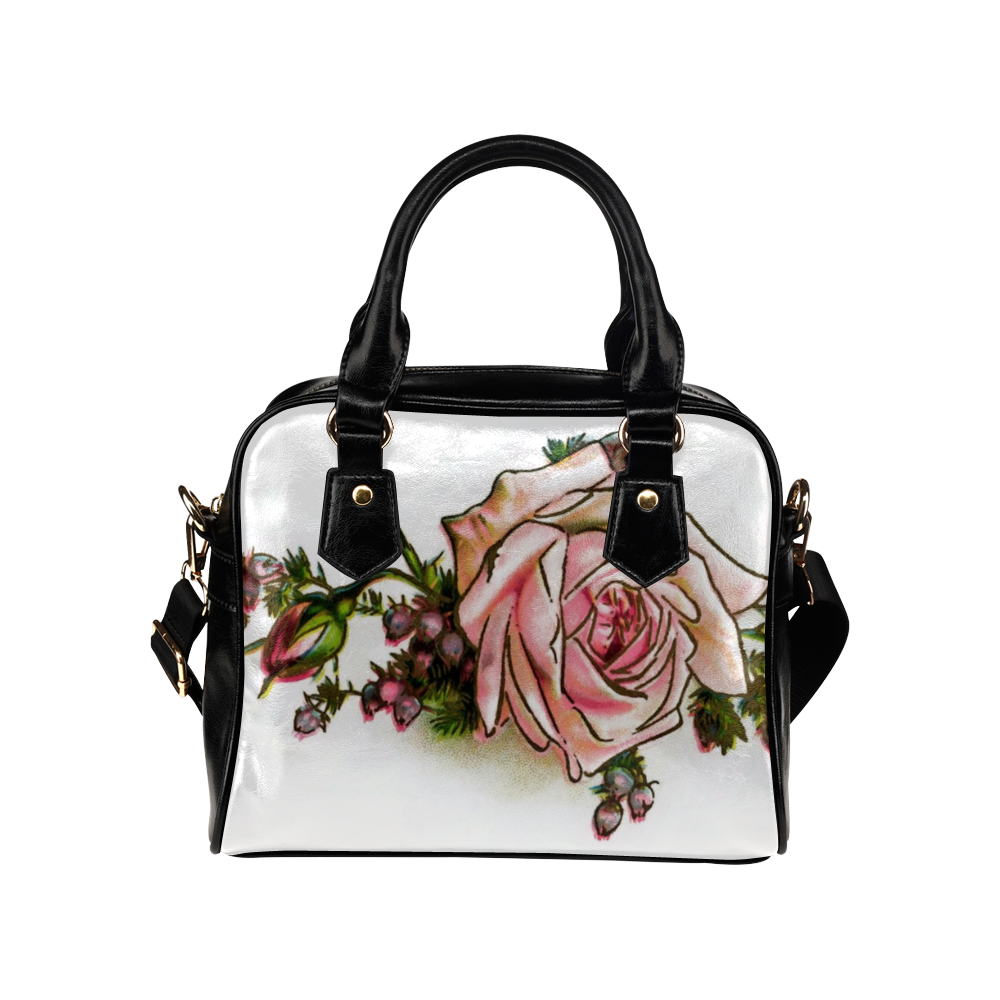Vintage Rose Floral Shoulder Handbag (Model 1634)