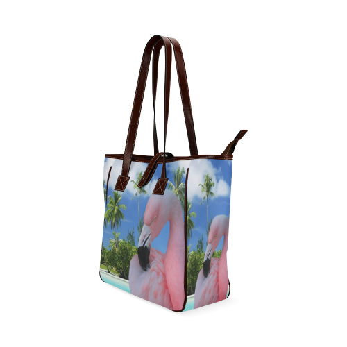 Flamingo and Beach Classic Tote Bag (Model 1644)