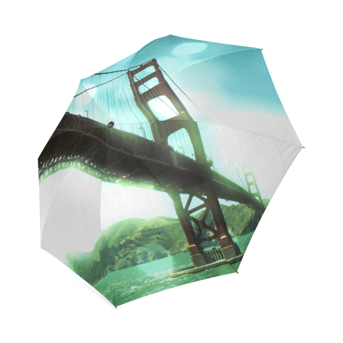 Green Bokeh Golden Gate Bridge Foldable Umbrella (Model U01)