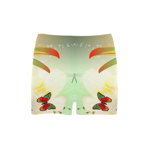 Funny toucan with flowers Briseis Skinny Shorts (Model L04)