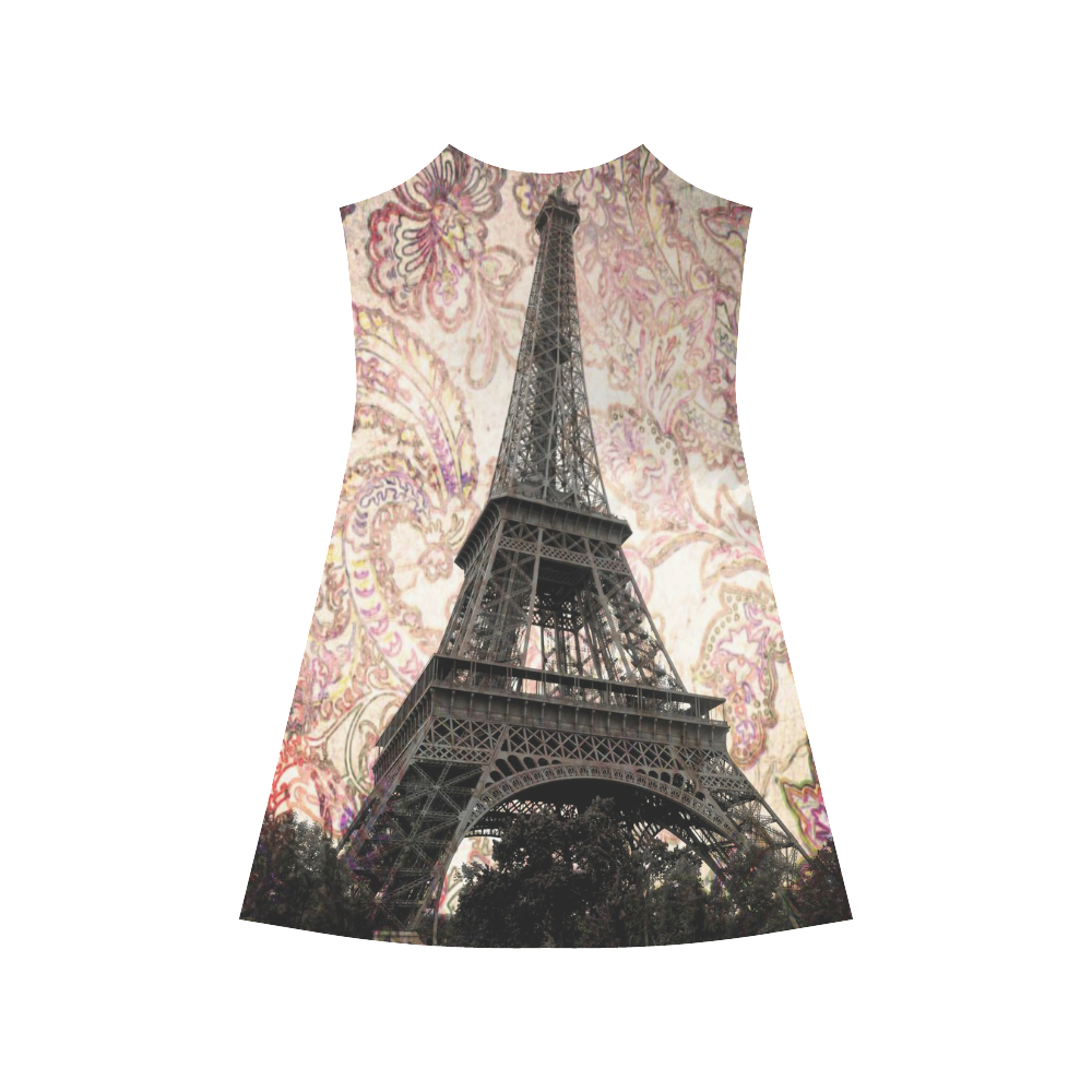 Floral Eiffel Tower Alcestis Slip Dress (Model D05)