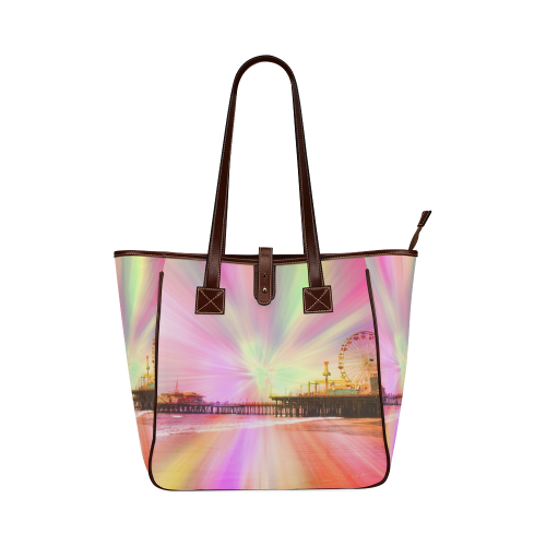 Pink Explosion Santa Monica Pier Classic Tote Bag (Model 1644)