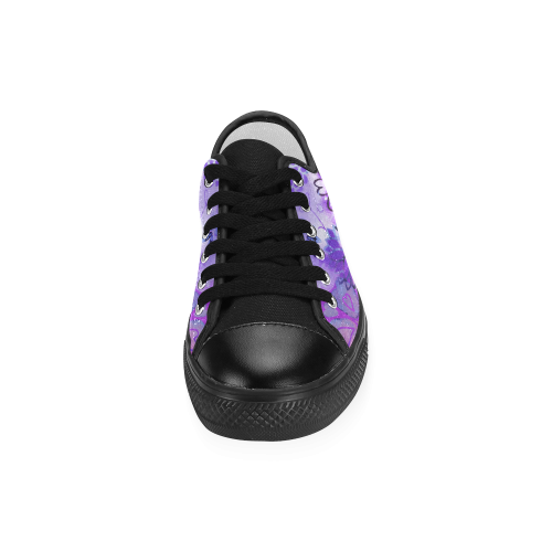 Urban Purple Flowers Women's Classic Canvas Shoes (Model 018)