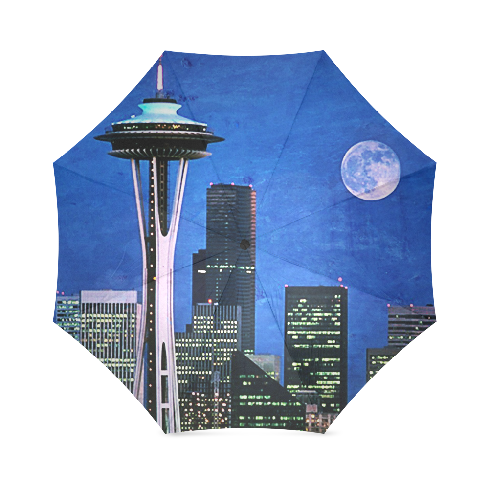 Seattle Space Needle Watercolor Foldable Umbrella (Model U01)