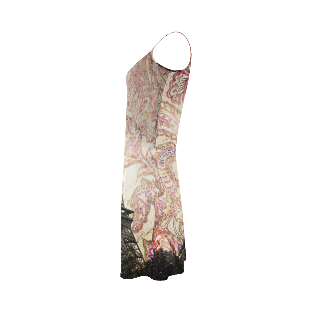 Floral Eiffel Tower Alcestis Slip Dress (Model D05)