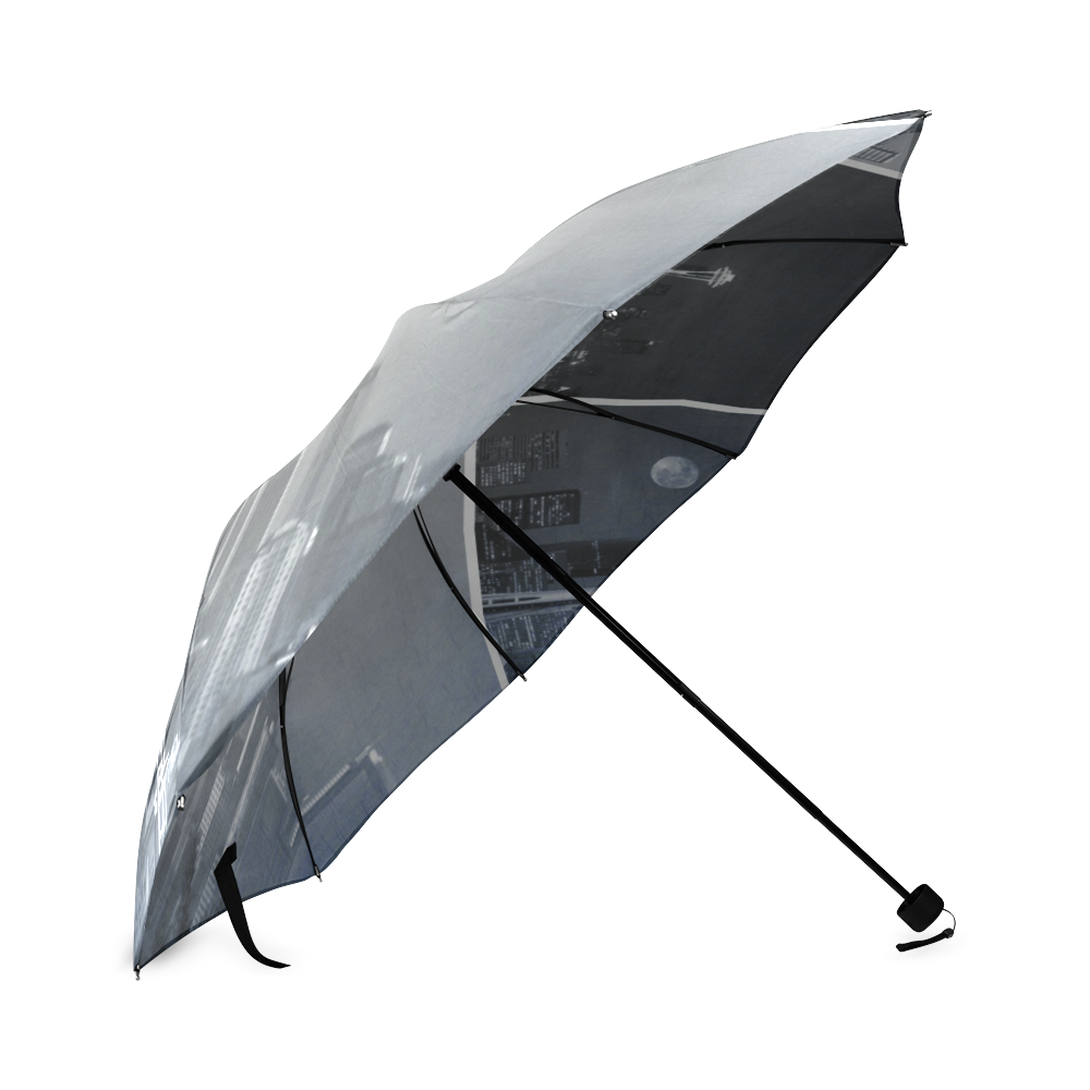 Grey Seattle Space Needle Collage Foldable Umbrella (Model U01)