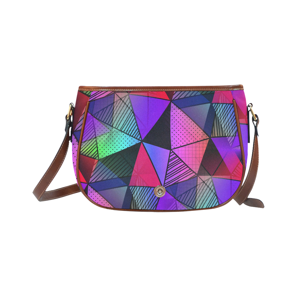 Modern Triangles Saddle Bag/Large (Model 1649)