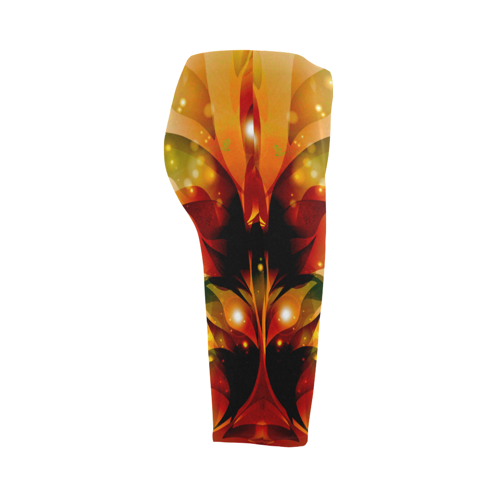 Awesome abstract flowers Hestia Cropped Leggings (Model L03)