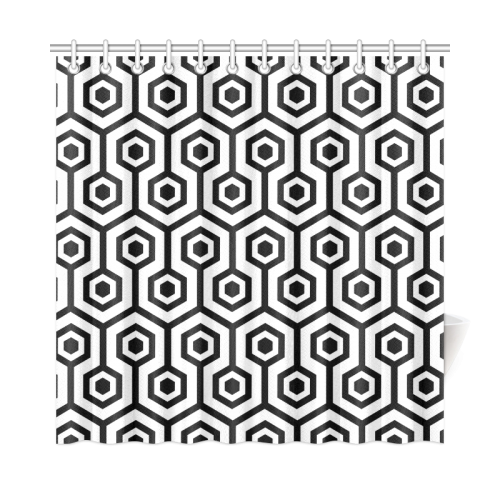 Black & White Octagon pattern Shower Curtain 72"x72"