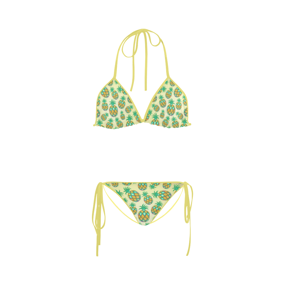 Pineapple Pastel Colors Pattern Custom Bikini Swimsuit | ID: D288393