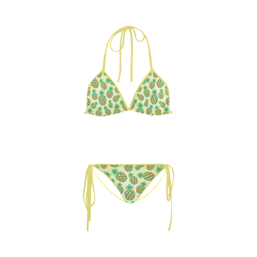 Pineapple Pastel Colors Pattern Custom Bikini Swimsuit