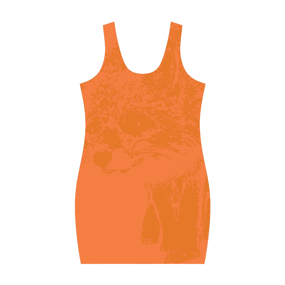 Fox grunge rust color VAS2 Medea Vest Dress (Model D06)