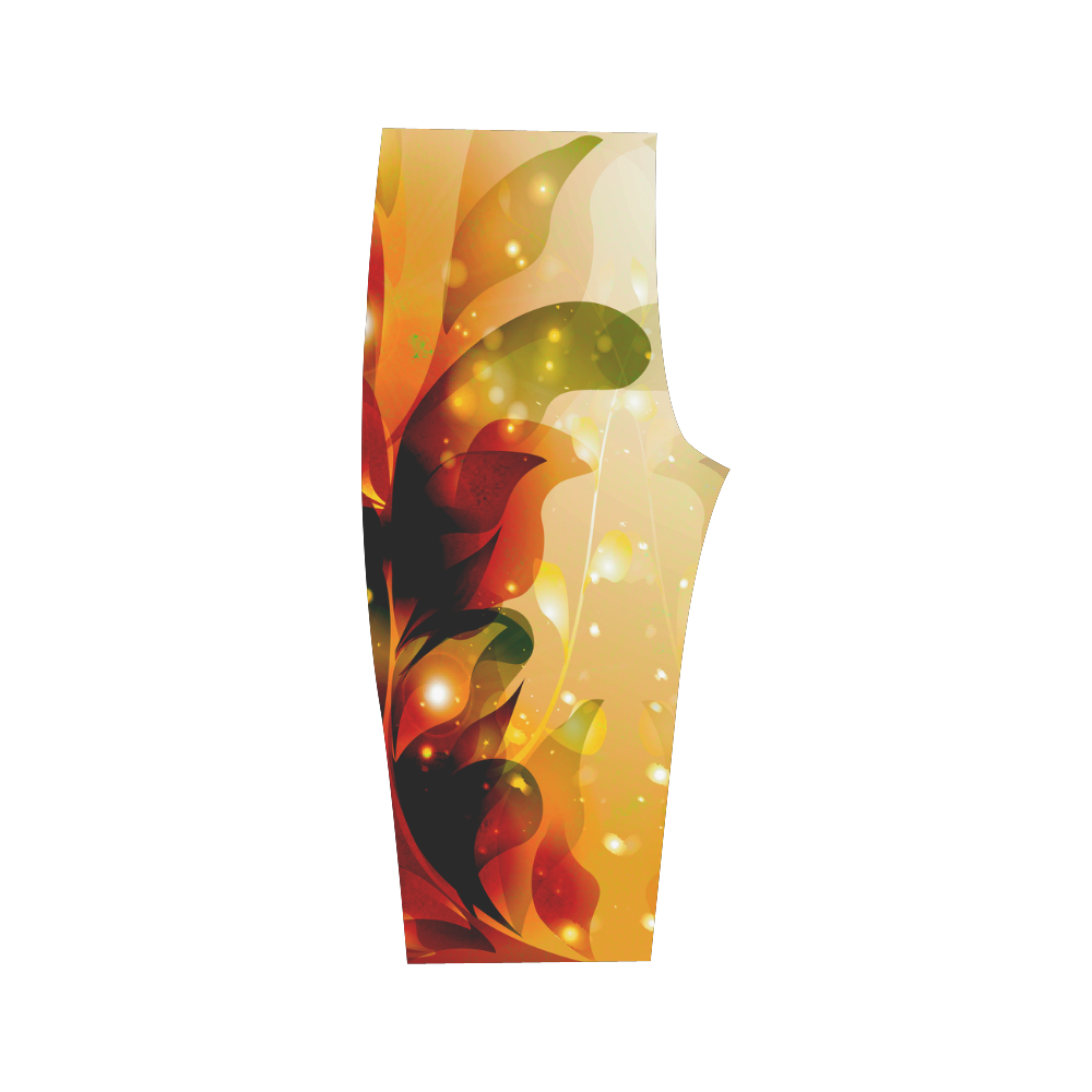 Awesome abstract flowers Hestia Cropped Leggings (Model L03)