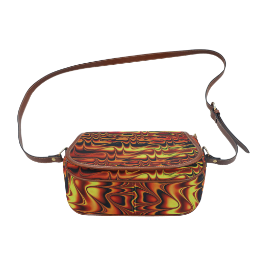 Firery Stripes Saddle Bag/Large (Model 1649)