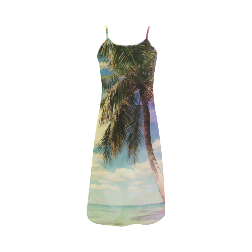 Prismatic Palm Alcestis Slip Dress (Model D05)