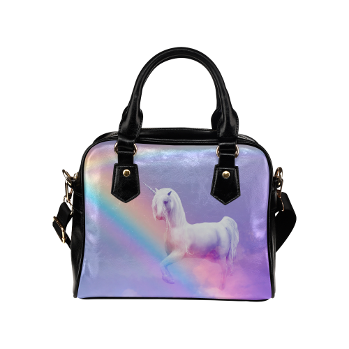 Unicorn and Rainbow Shoulder Handbag (Model 1634)