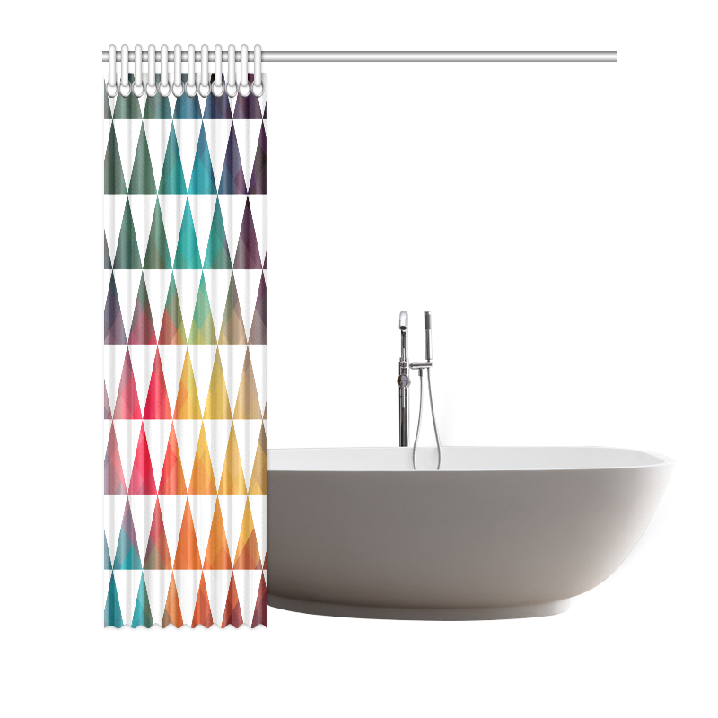 Colorful Triangles Pattern Shower Curtain 72"x72"