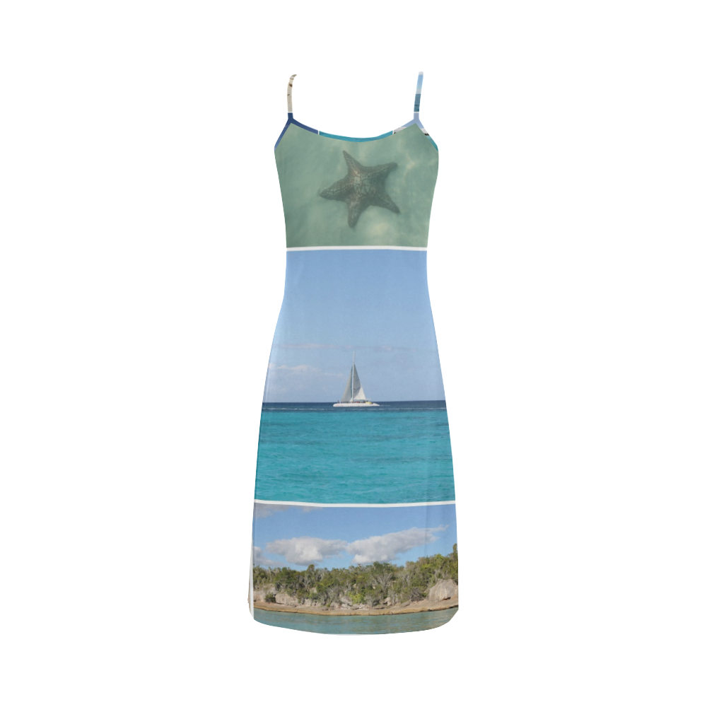 Isla Saona Caribbean Photo Collage Alcestis Slip Dress (Model D05)