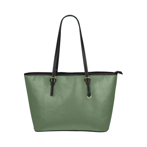 Vineyard Green Leather Tote Bag/Large (Model 1651)