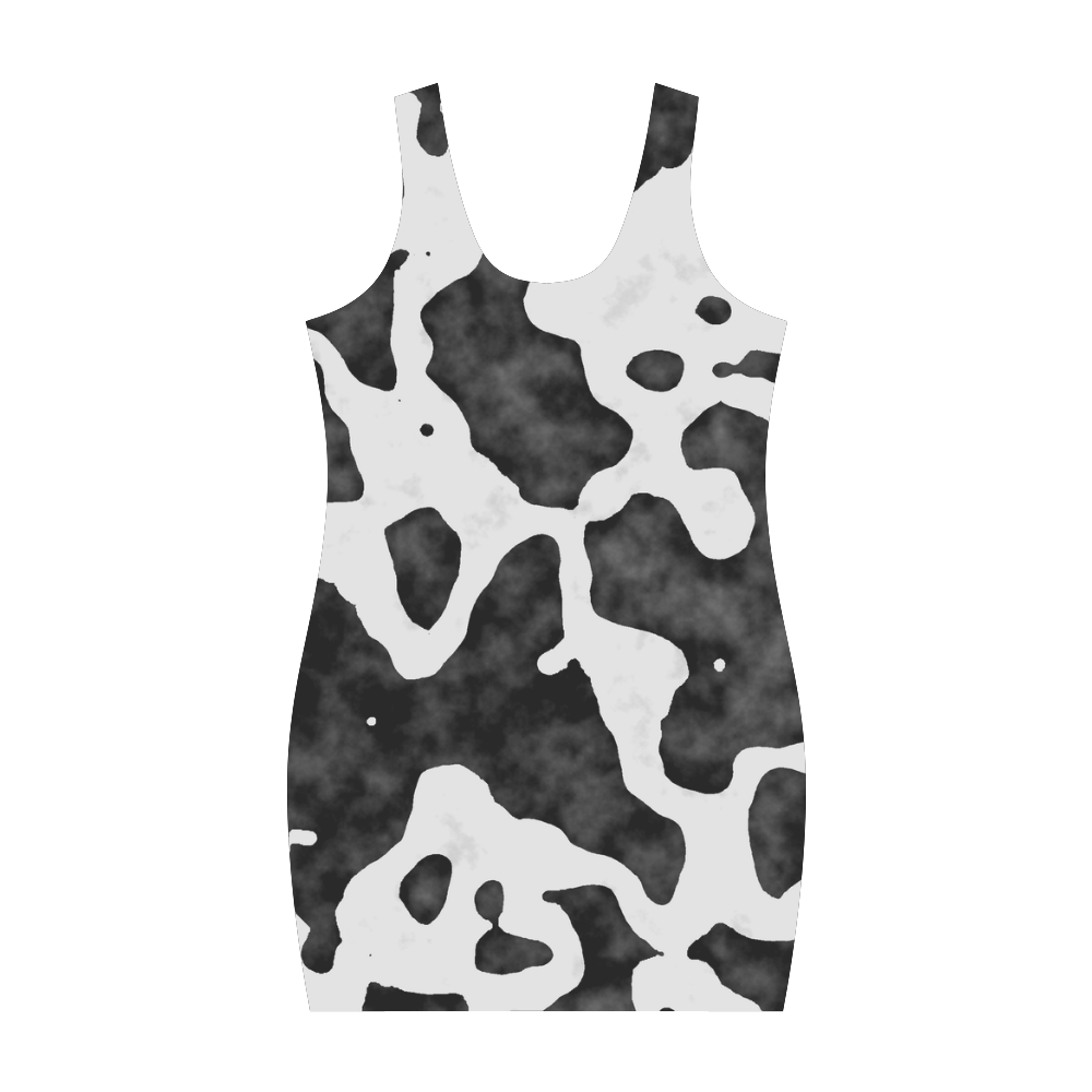 Black and white spots VAS2 Medea Vest Dress (Model D06)
