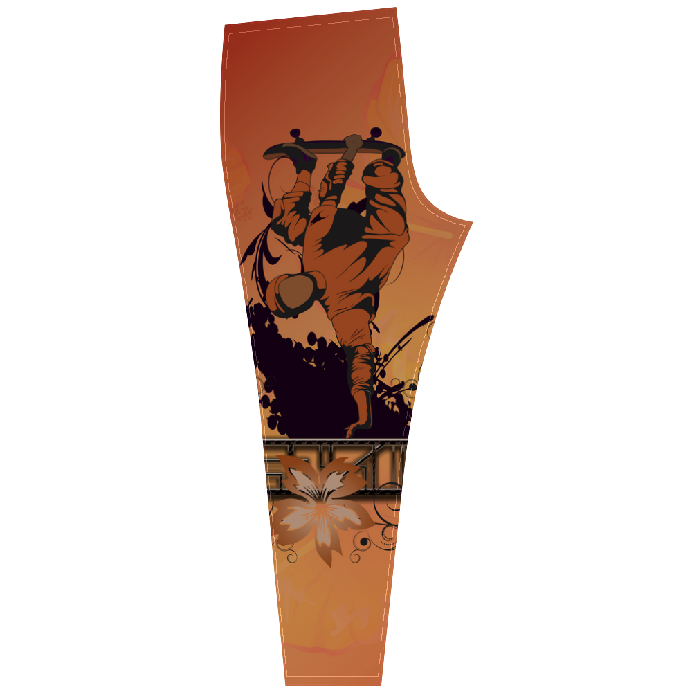 Skadeboarder with floral elements Cassandra Women's Leggings (Model L01)