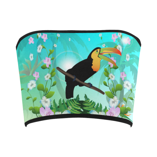Cute toucan with flowers Bandeau Top