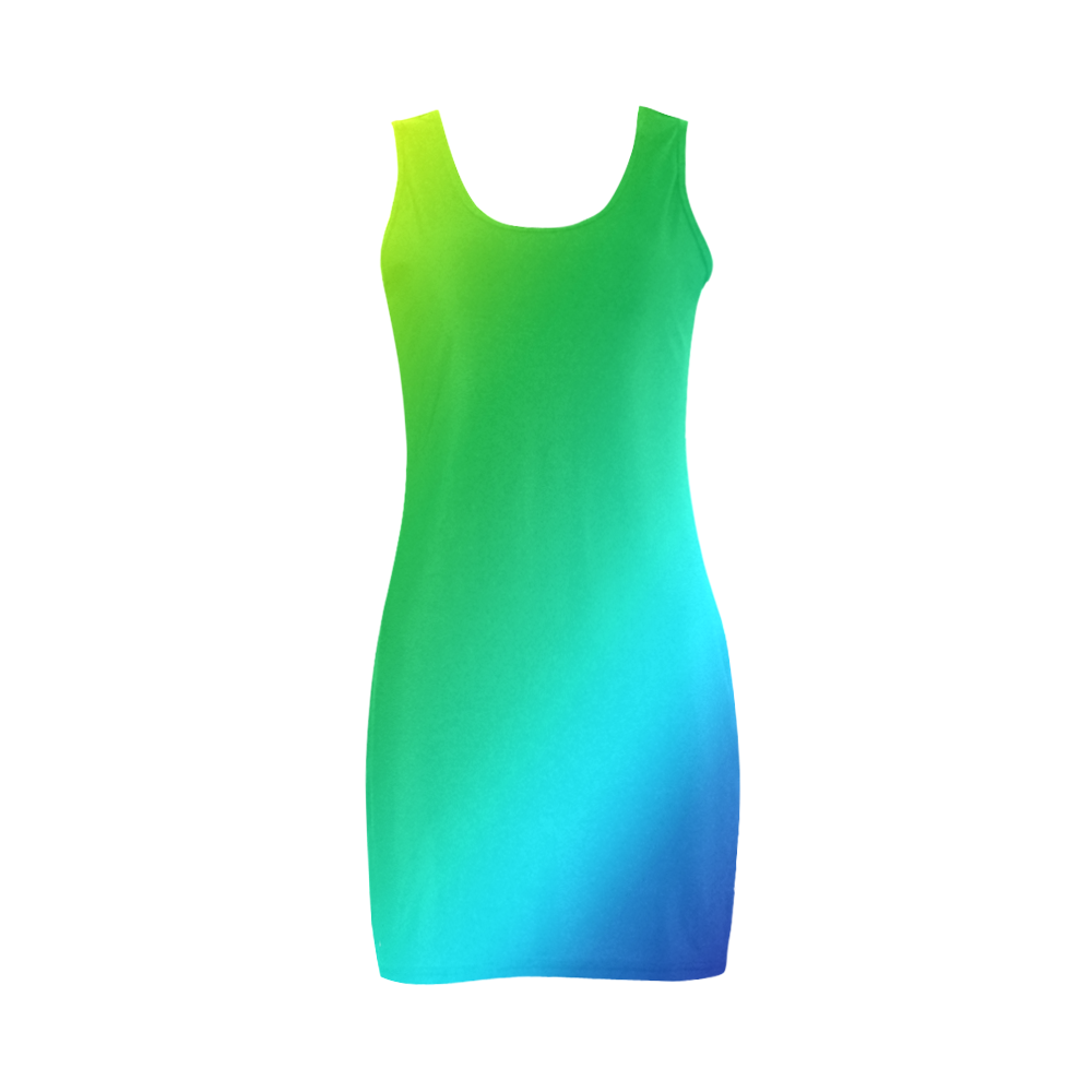 Green gradient VAS2 Medea Vest Dress (Model D06)