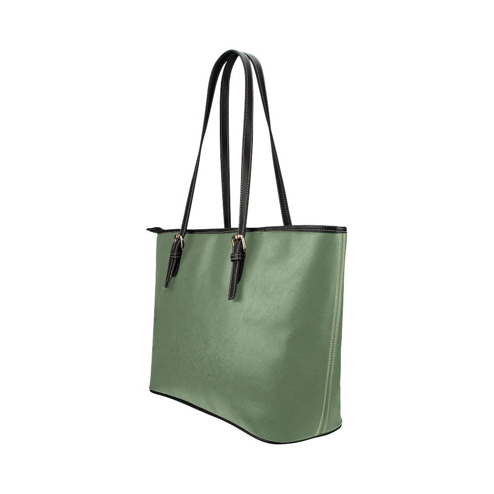 Vineyard Green Leather Tote Bag/Large (Model 1651)